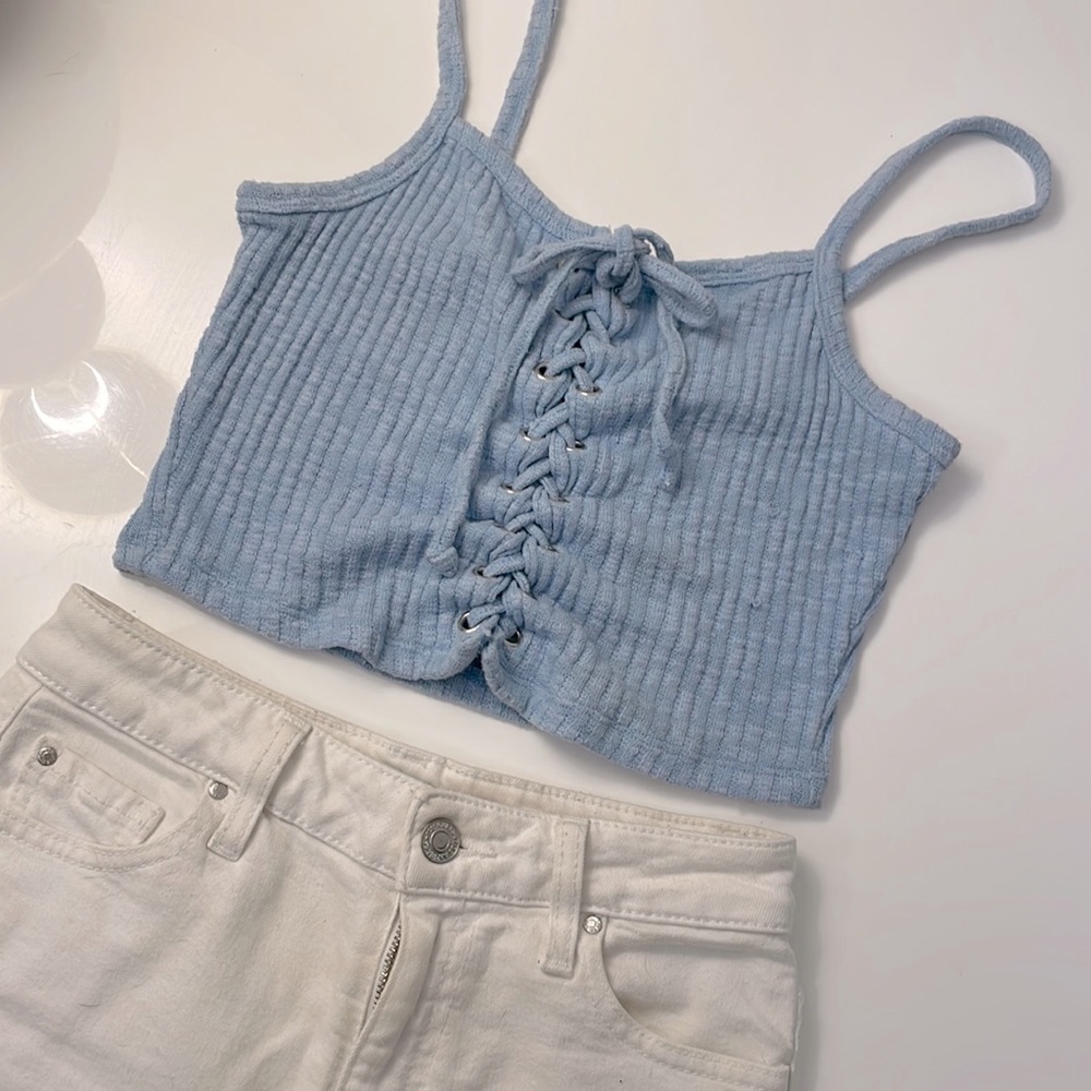 Cute ribbed crop tank